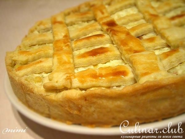 пирог с картофелем , брынзой и печеным чесноком