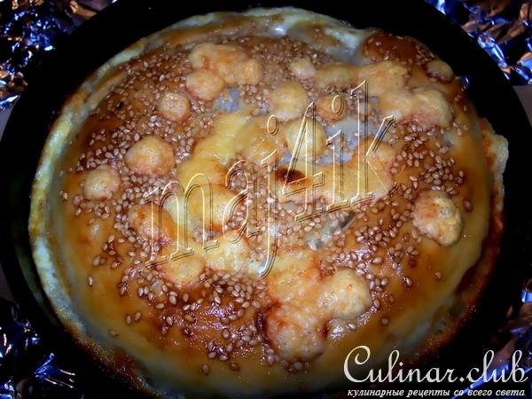 Рулет с курицей, сыром и грибами