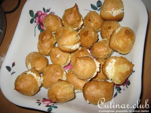Профитроли сырные и грибные