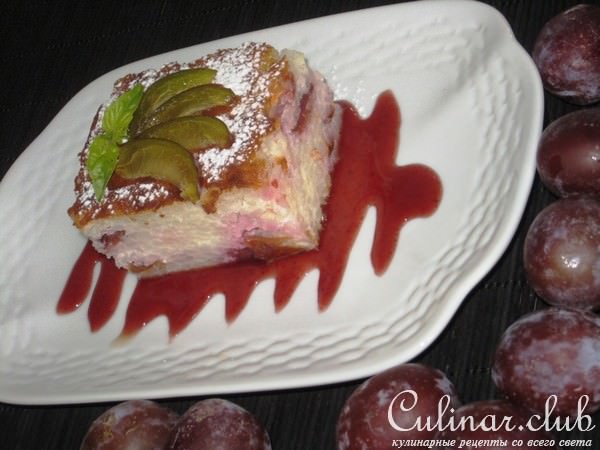 Рисовая запеканка со сливами 