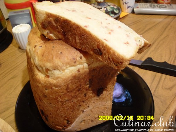 хлеб с сыром , колбасой и розмарином для ХП