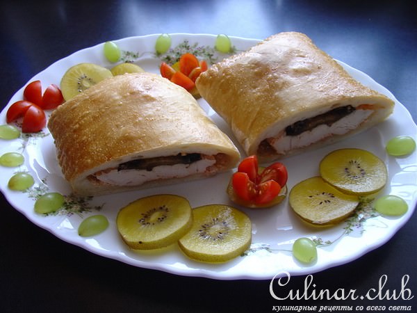 „Кармашки“ с куриной грудкой и баклажанoм. 