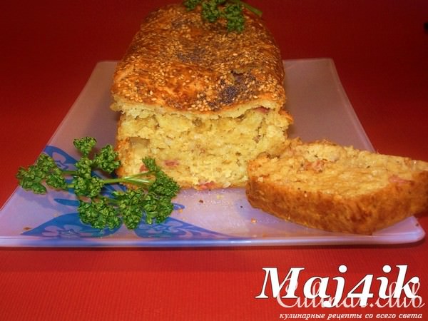 Нежный и пикантный сырный кекс