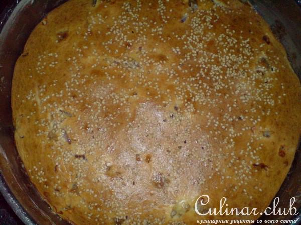 Пирог заливной с рыбой и грибами