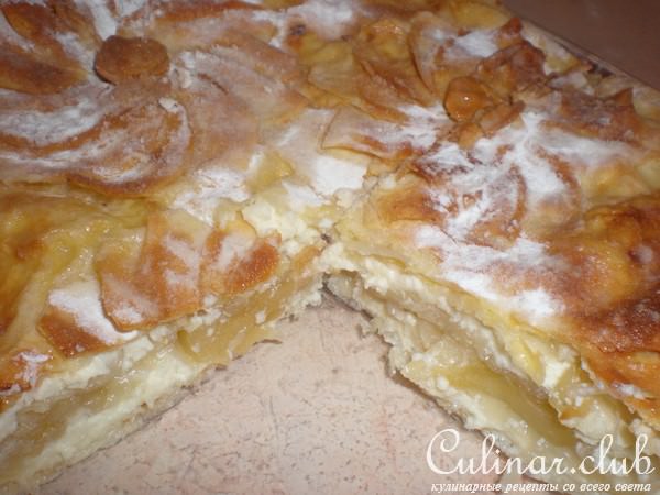 Пирог творожно-яблочный из лаваша