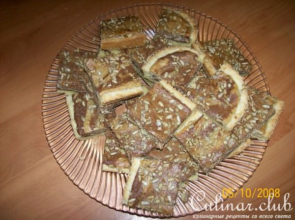 Песочный пирог с халвой