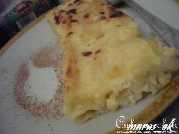 Cannelloni ripieni с ананасом и сыром под сливочно-лимонным соусом