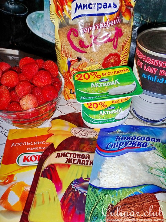 Клубнично-кокосовый десерт