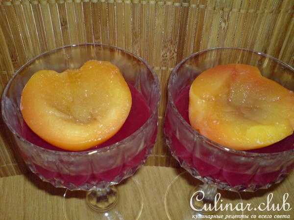 Малиновое желе с замороженным нектарином ("Pesche in coppe con lamponi" )