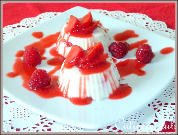 Бланманже с клубникой